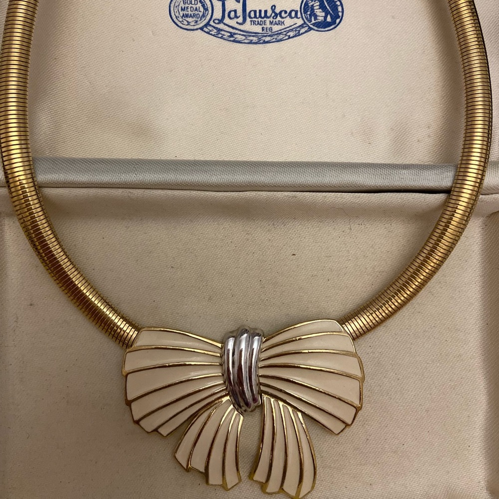 Vintage Gold Bow Necklace